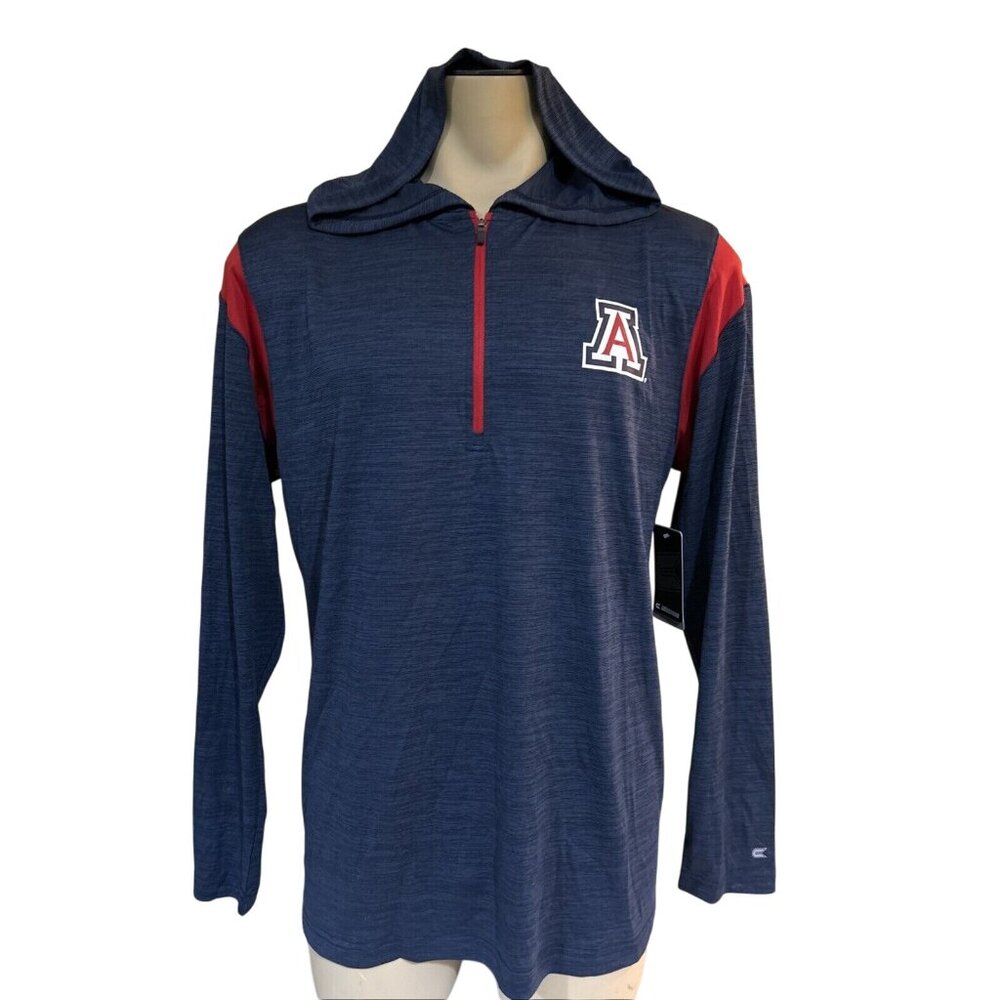 Arizona Wildcats Colosseum Hooded Zip Long Sleeve Shirt Men's L New